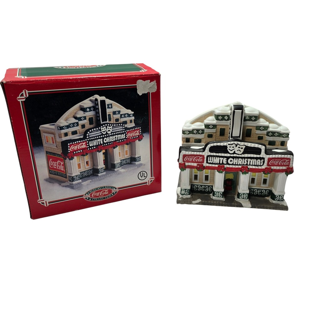 Vintage 1995 Coca-Cola American Classics Movie Theater Christmas Village 57003*